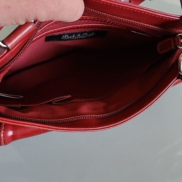 Peck&Peck Red Leather Shoulder Bag - Picture 6 of 11